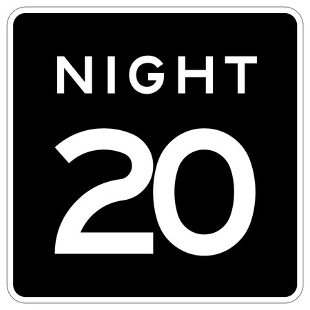 Sign Solutions Usa 24 in Height, 24 in Width, Aluminum, Square DUS08DWT2424R2-3P20